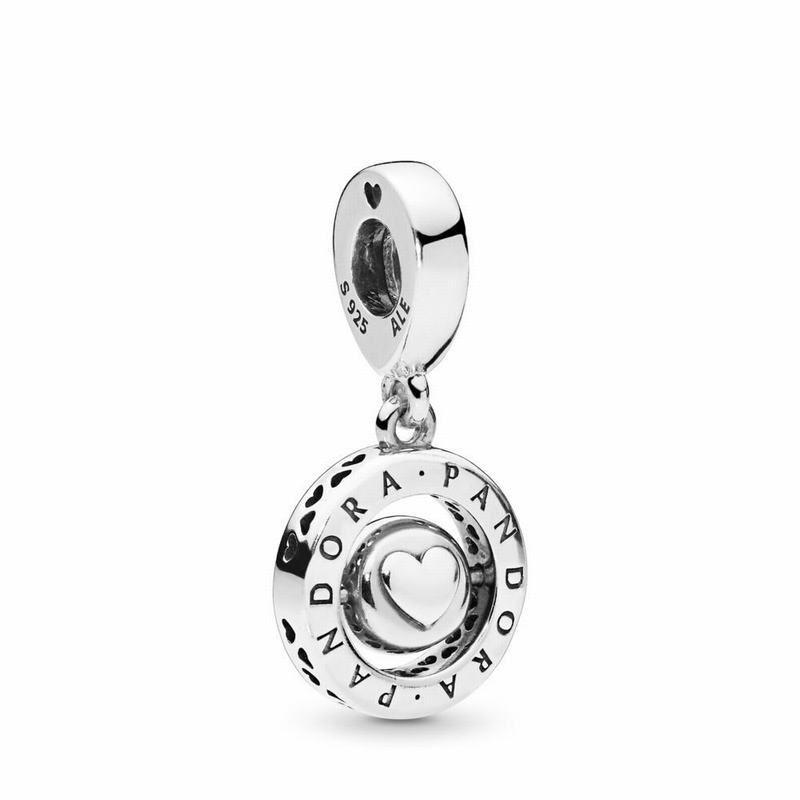 Pandora Spinning Signature Dangle Charm - Sterling Silver/Cubic Zirconia - Canada | VH6040AU